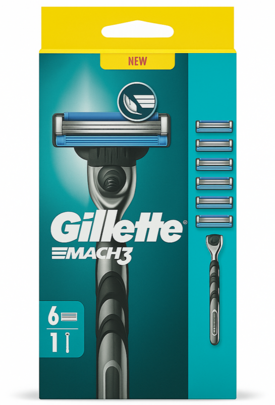 Gillette Mach 3 + 6шт Станок для гоління
