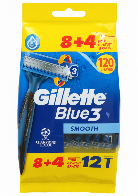 Gillette Blue 3 Smooth (12 шт) Одноразові станки для гоління
