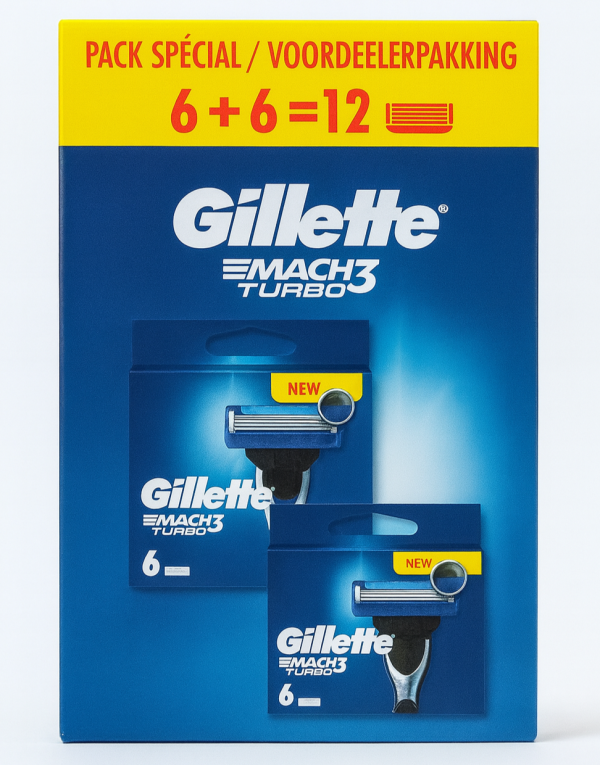 Gillette Mach3 Turbo (Box 6+6 шт) New Pack