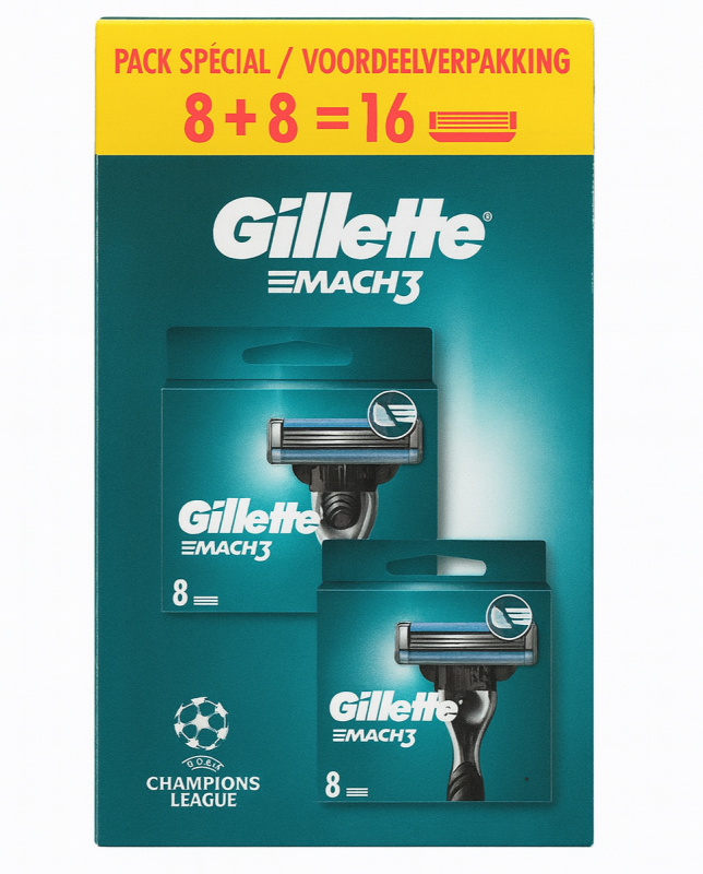 Gillette Mach3 (Box 8+8 шт) New Pack