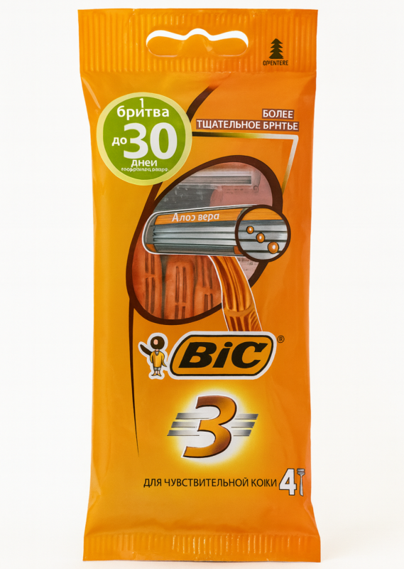 Bic Sensitive 3 (4 шт) Одноразові чоловічі станки для гоління