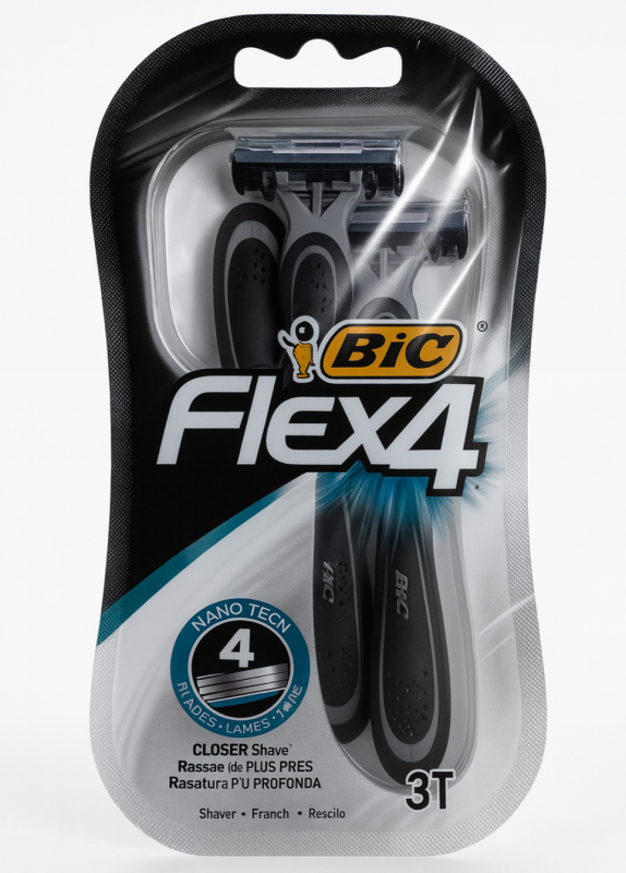 Bic Flex 4 (3 шт) Одноразові чоловічі станки для гоління