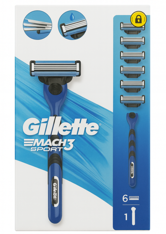 Gillette Mach3 Sport +6 Станок для гоління чоловічий