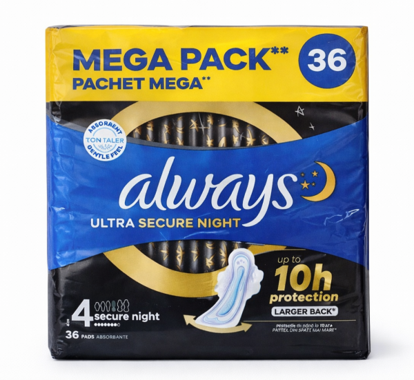 Always Ultra Secure Night (4) Гігієнічні прокладки Megapack 36 шт
