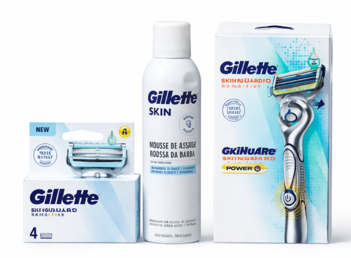 Gillette Skinguard Power Станок 1 картридж + Skinguard (4 шт) + Skinguard Піна для гоління 240 мл + 🎁Косметичка