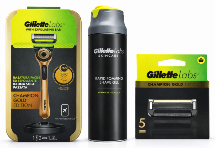 Gillette Labs Gold 2 Станок для гоління+Labs Gold (5 шт)+Labs Гель для гоління 198мл+🎁Брендована косметичка