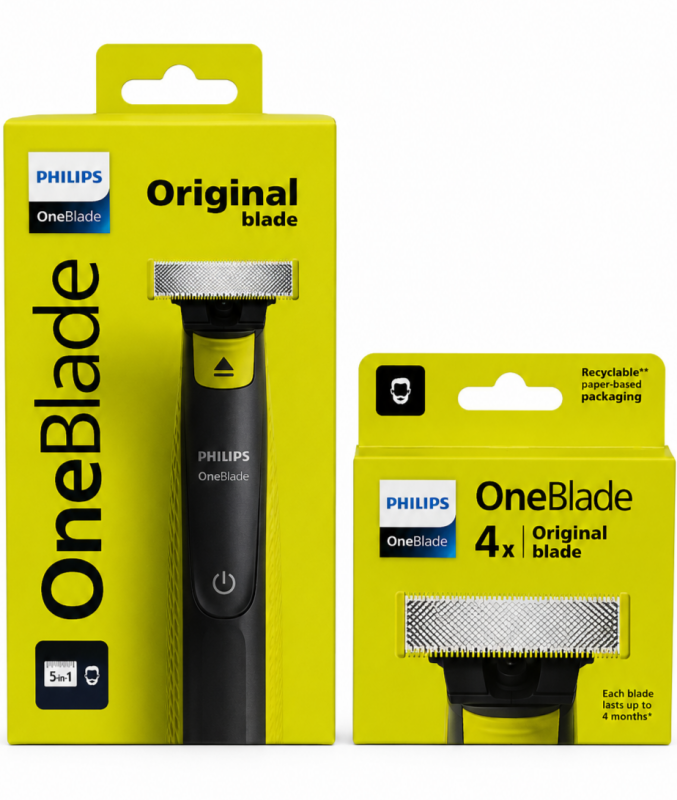 Philips OneBlade Original Триммер-шейвер+OneBlade Original (4шт) змінні картриджі