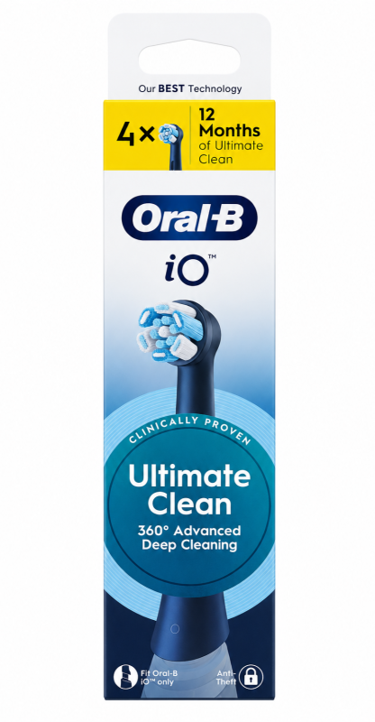 Oral-B IO Ultimate Clean Чорні (4 шт) Змінні насадки для електричної щітки серії IO